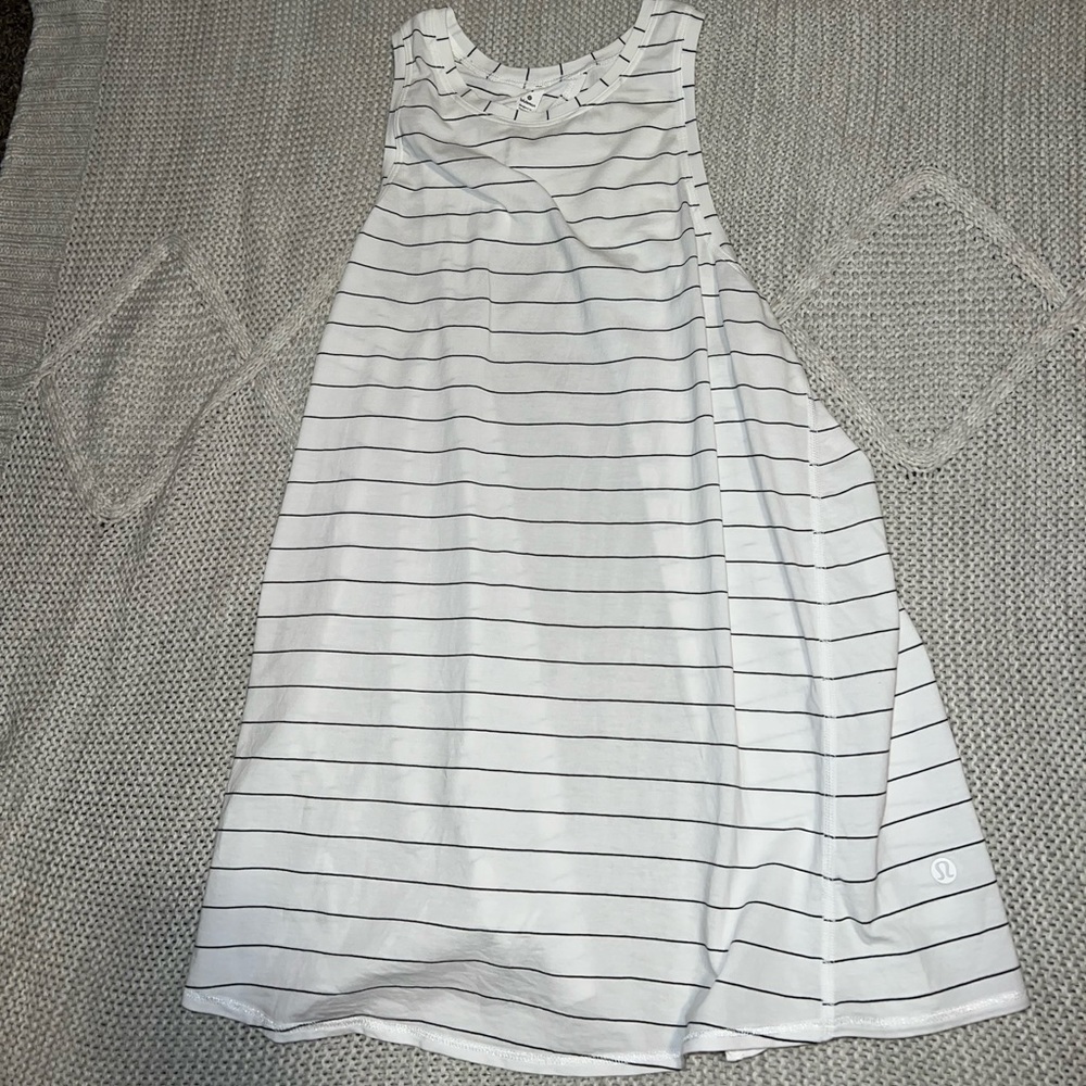 lululemon white striped tie back tank
